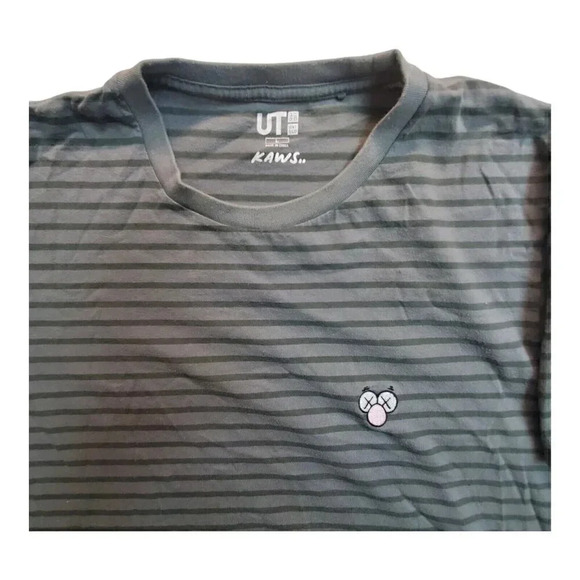 UNIQLO UT KAWS Striped T Shirt Short Sleeve Graphic Tee Mens Size L - Picture 6 of 10